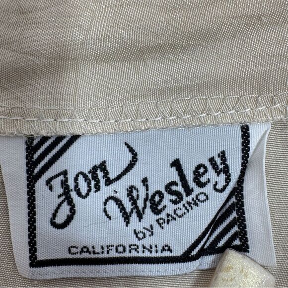 Jon Wesley Y2K Lace Trim Camisole Top Ivory White Small Rosette Pearls - Picture 9 of 11